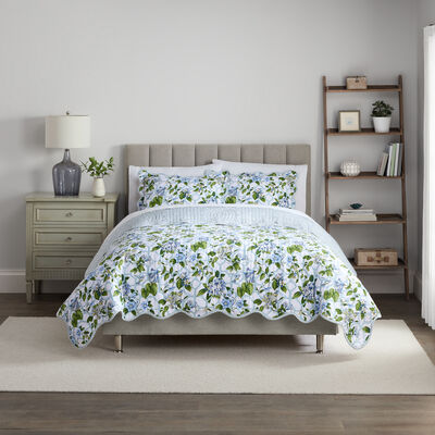 Waverly Treillage Trellis Printed 3 Piece Bedding Set, Blue