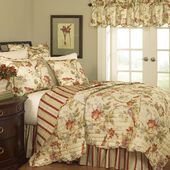 Waverly Charleston Chirp Quilt Set, King, Papaya